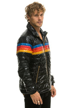 Retro 4 STRIPE TRAVELER JACKET - GLOSSY BLACK