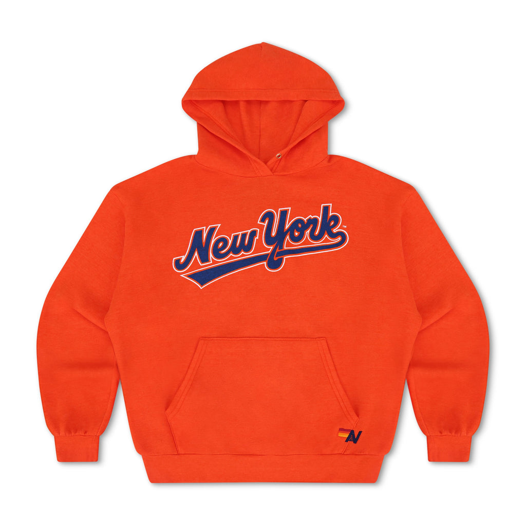 Retro NY METS 2026 RELAXED PULLOVER HOODIE - ORANGE