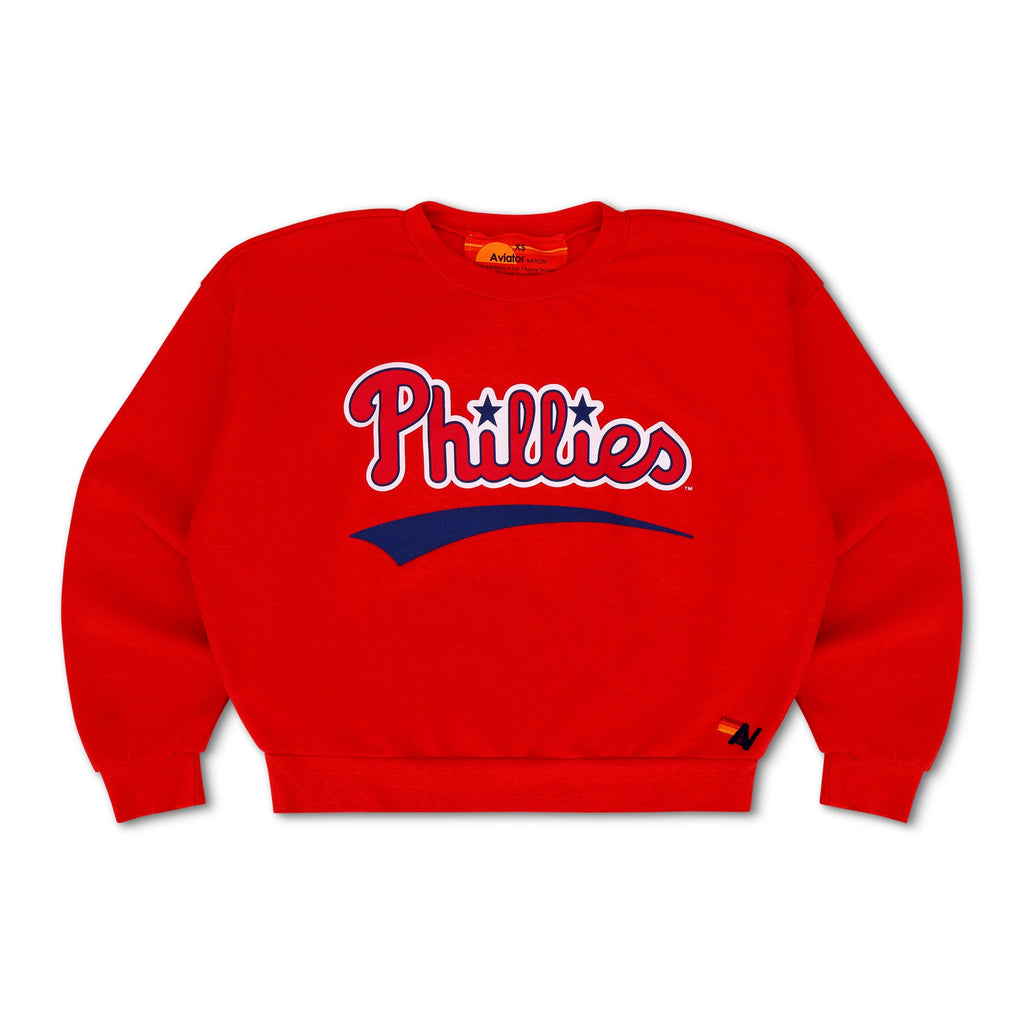 Retro PHILADELPHIA PHILLIES 2026 RELAXED CREW SWEATSHIRT - RED