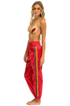 Retro 5 STRIPE HI RISE WIND PANT - CHERRY