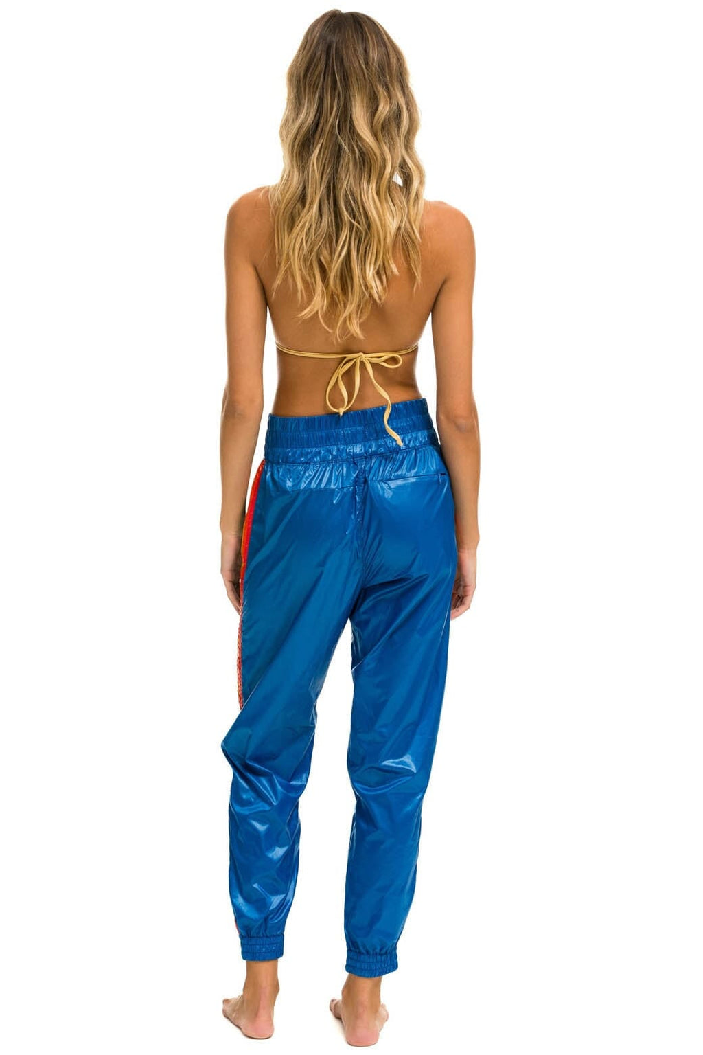 Retro 5 STRIPE HI RISE WIND PANT - SNORKEL BLUE