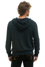 Retro 5 STRIPE HOODIE - CHARCOAL BLUE