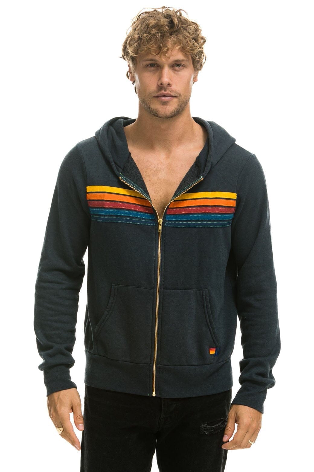 Retro 5 STRIPE HOODIE - CHARCOAL