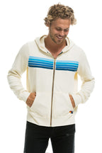 Retro 5 STRIPE HOODIE - VINTAGE WHITE BLUE