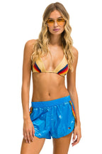 Retro 5 STRIPE NYLON JOGGER SHORT - BLUE CINA
