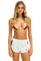 Retro 5 STRIPE NYLON JOGGER SHORT - VINTAGE WHITE