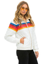Retro 5 STRIPE JACKET - WHITE GLOSSY
