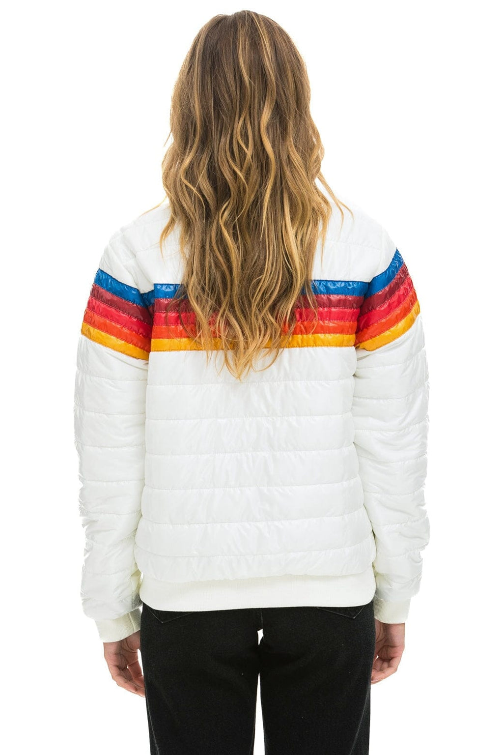 Retro 5 STRIPE JACKET - WHITE GLOSSY