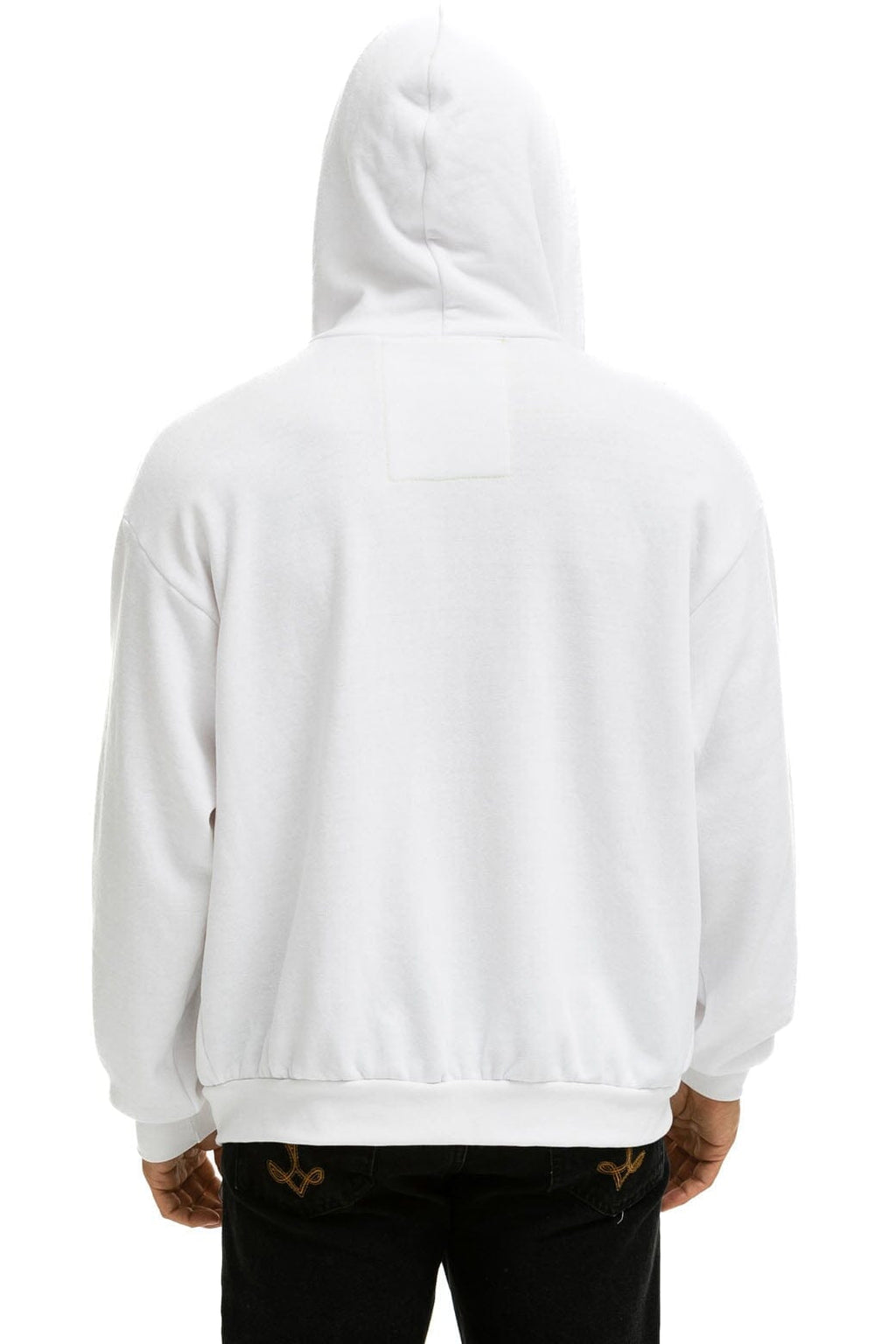 Retro 5 STRIPE RELAXED ZIP HOODIE - WHITE 2