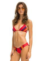 Retro 5 STRIPE SPORTY BIKINI BOTTOMS - RED