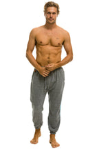Retro 5 STRIPE SWEATPANTS - HEATHER GREY BLUE
