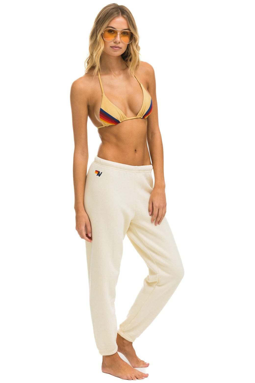 Retro 5 STRIPE SWEATPANTS - VINTAGE WHITE TAN
