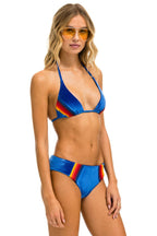Retro 5 STRIPE VELVET SCRUNCH BIKINI BOTTOM - ANTIGUA