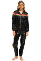Retro 5 STRIPE WINDBREAKER - BLACK GLOSSY