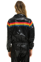 Retro 5 STRIPE WINDBREAKER - BLACK GLOSSY