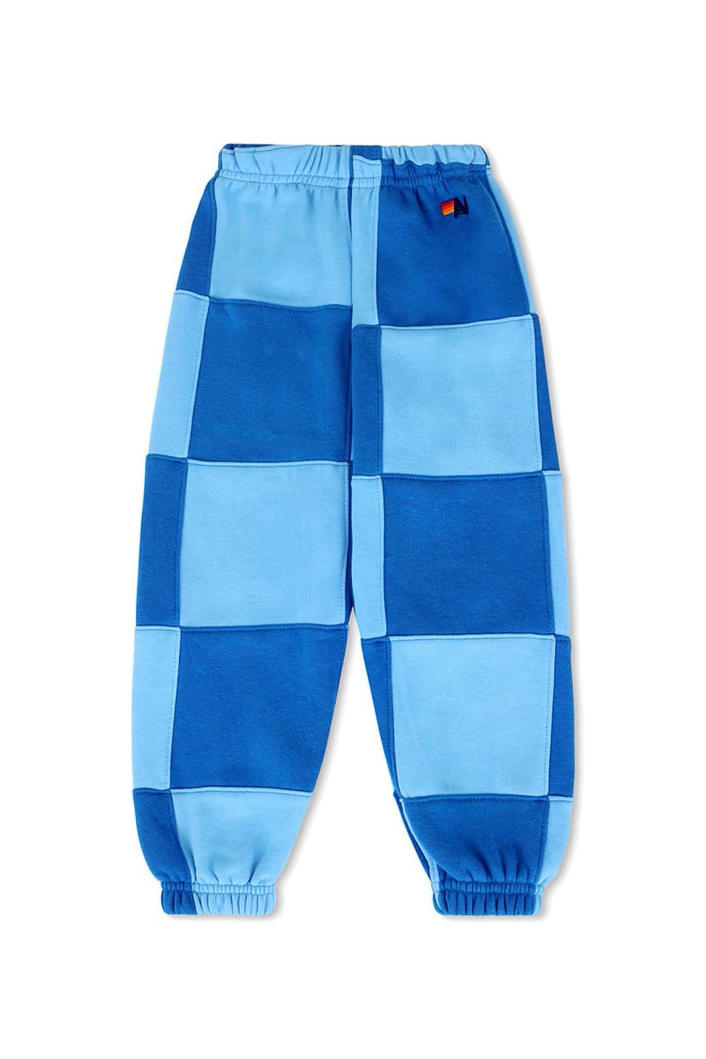 Retro KIDS CHECK QUILTED SWEATPANTS -SKY ADVENTURE BLUE