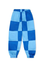 Retro KIDS CHECK QUILTED SWEATPANTS -SKY ADVENTURE BLUE