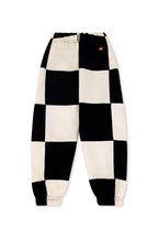 Retro KIDS CHECK QUILTED SWEATPANTS -BLACK WHITE