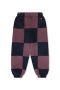 Retro KIDS CHECK QUILTED SWEATPANTS - CHARCOAL MOCHA