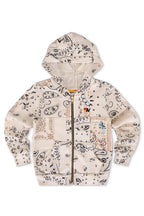 Retro KIDS BANDANA QUILTED ZIP HOODIE - VINTAGE WHITE