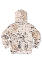 Retro KIDS BANDANA QUILTED ZIP HOODIE - VINTAGE WHITE