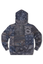 Retro KIDS BANDANA QUILTED ZIP HOODIE - CHARCOAL