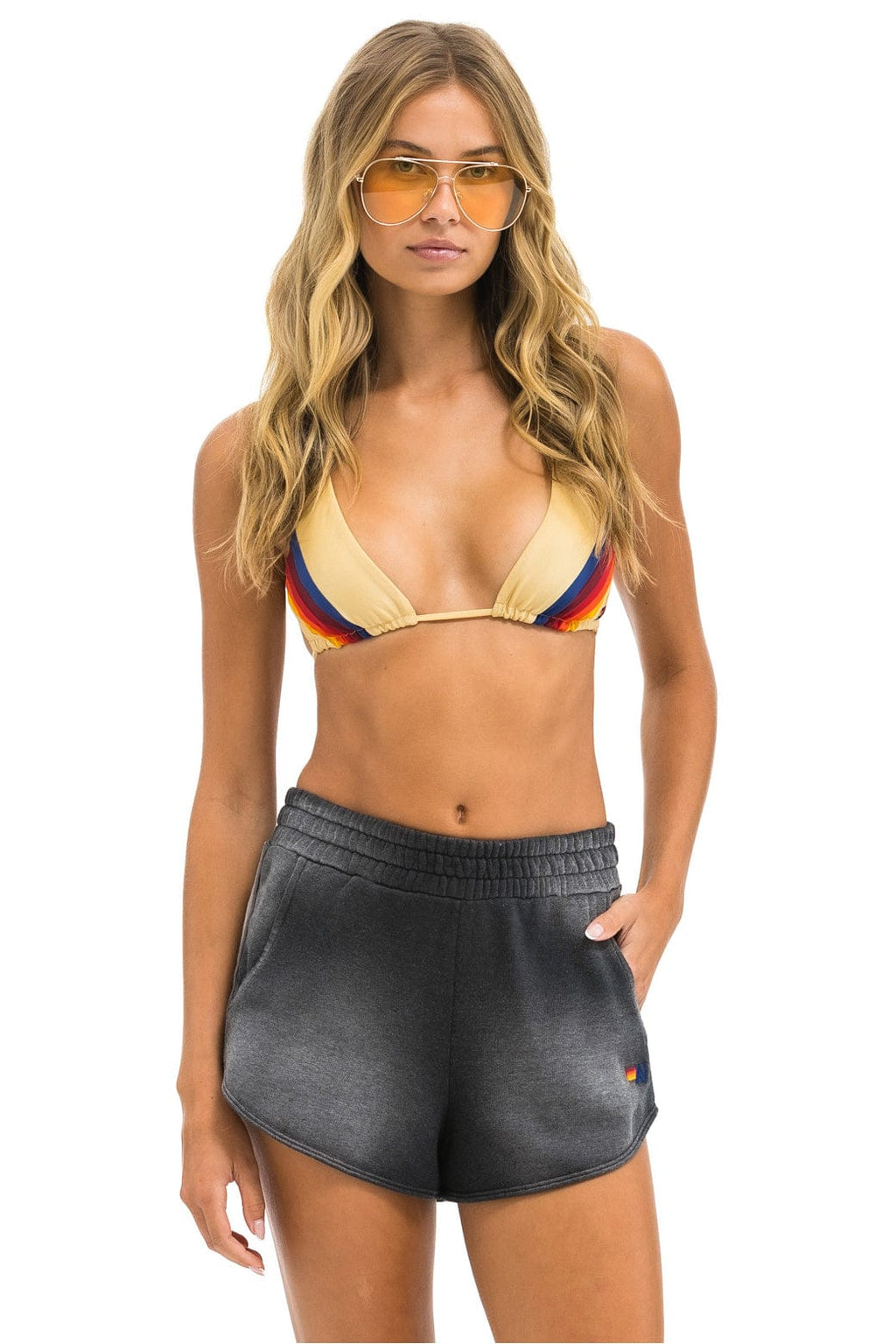 Retro 5 STRIPE POCKET CLUB SHORTS - FADED SMOKE