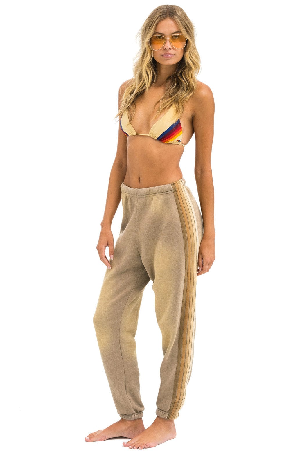 Retro 5 STRIPE SWEATPANTS - FADED TAN
