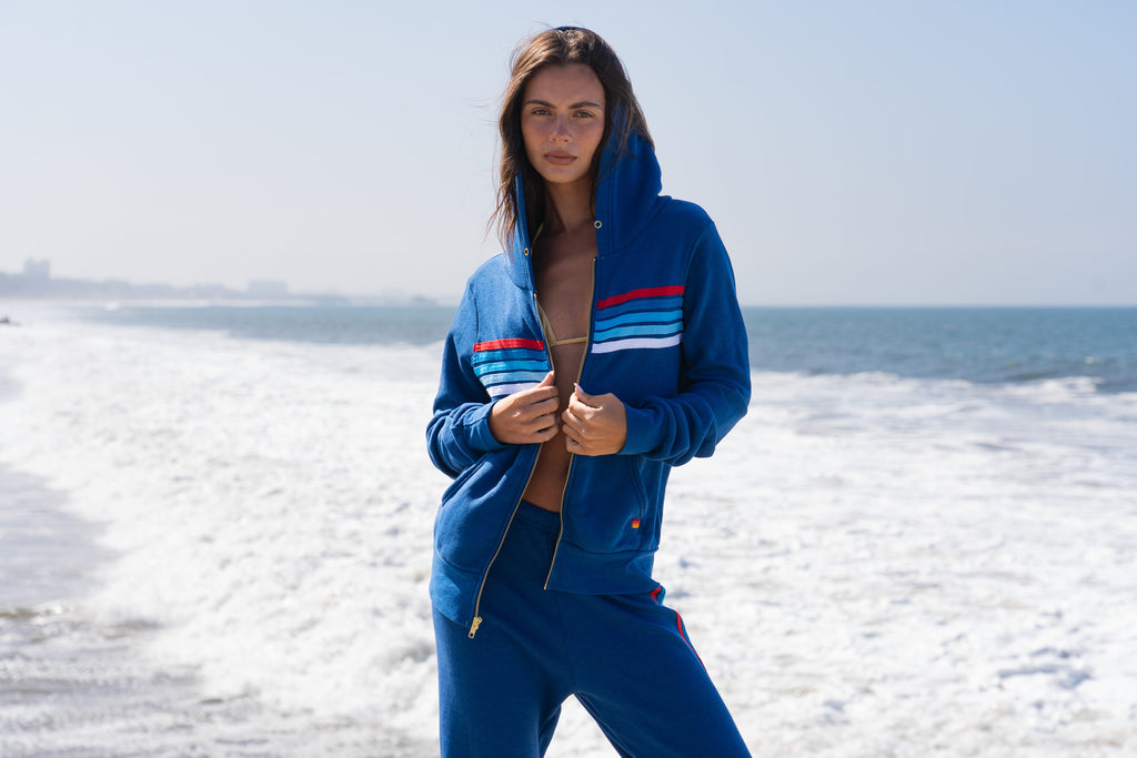 Retro WOMENS 5 STRIPE AMERICA SWEATPANTS - ROYAL USA