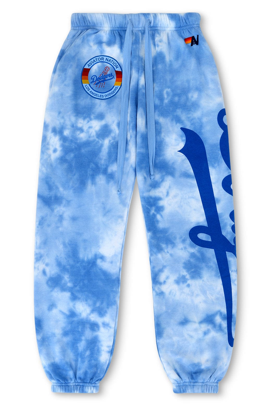 Retro LOS ANGELES DODGERS HAND DYED SWEATPANTS - TIE DYE BLUE