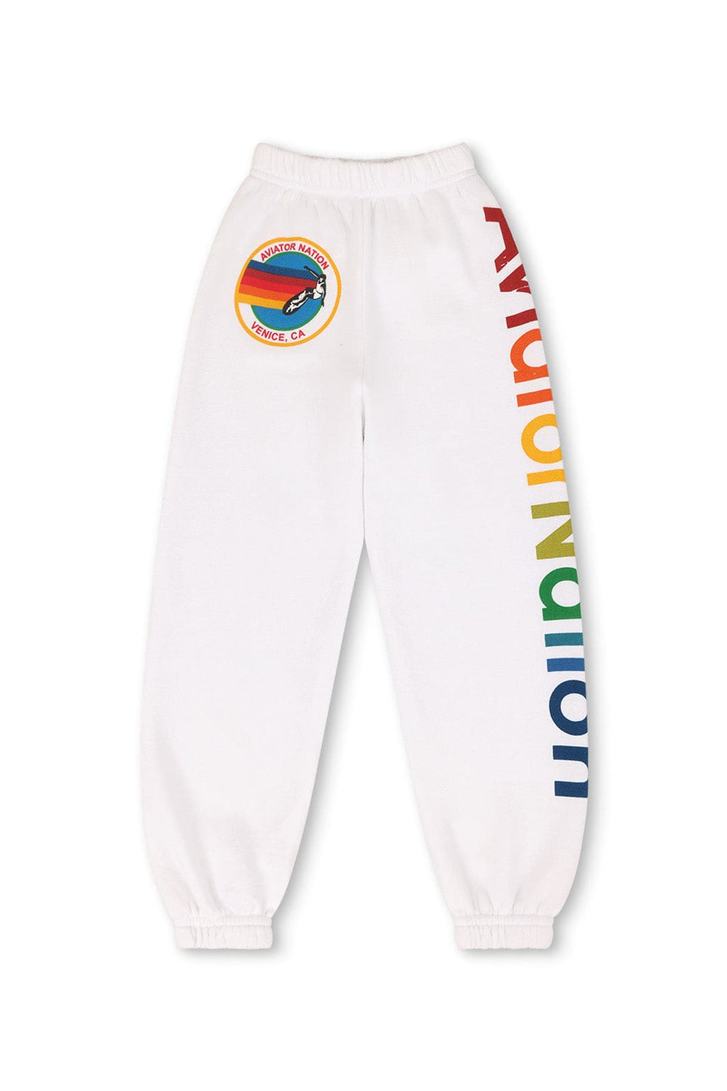Retro KIDS AVIATOR NATION VENICE SWEATPANTS - WHITE
