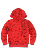 Retro KIDS BANDANA PULLOVER HOODIE - RED