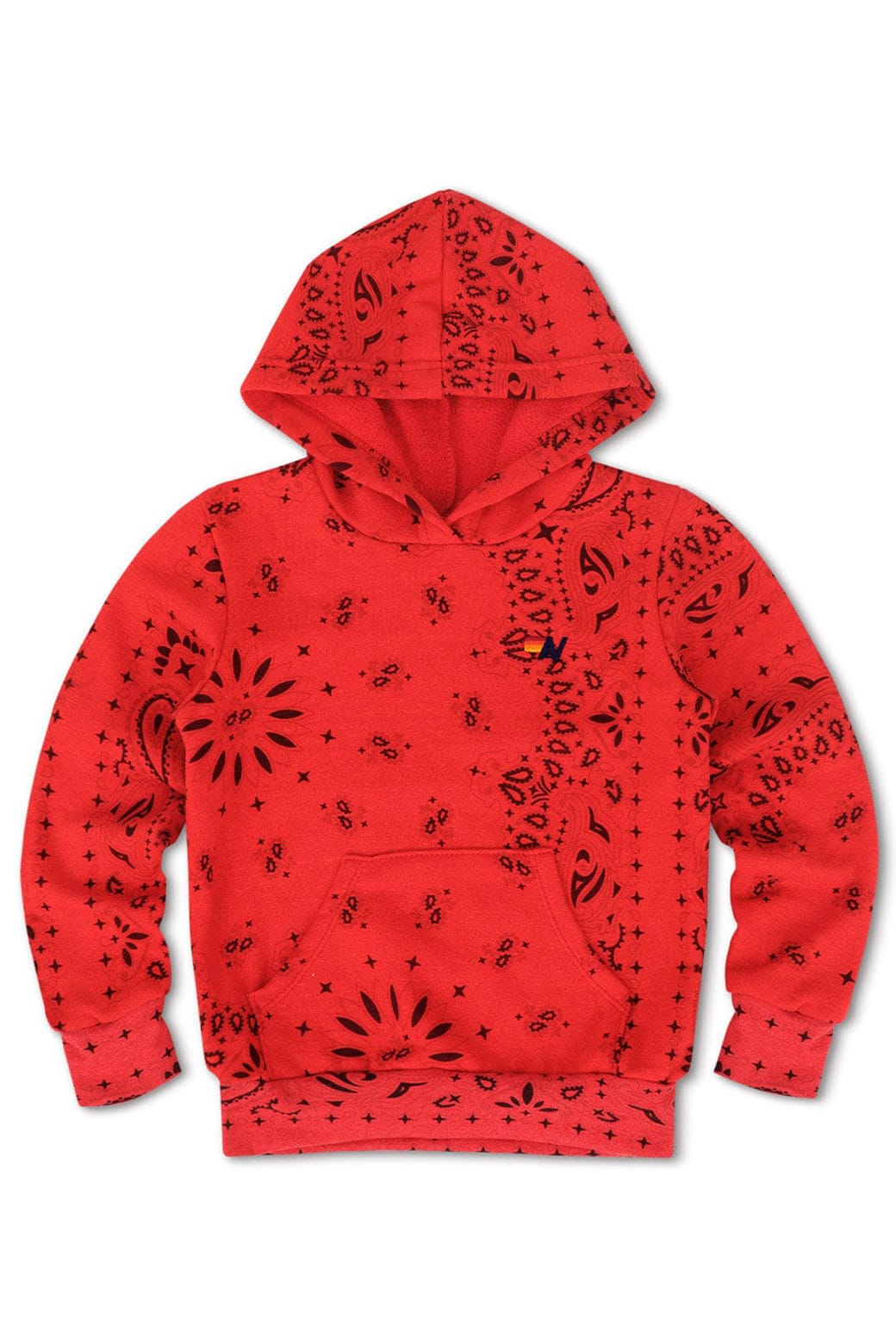 Retro KIDS BANDANA PULLOVER HOODIE - RED