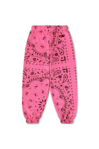 Retro KIDS BANDANA SWEATPANTS - NEON PINK