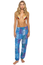 Retro BANDANA QUILTED SWEATPANTS - BLUE