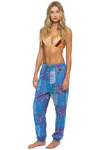 Retro BANDANA QUILTED SWEATPANTS - BLUE