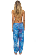 Retro BANDANA QUILTED SWEATPANTS - BLUE