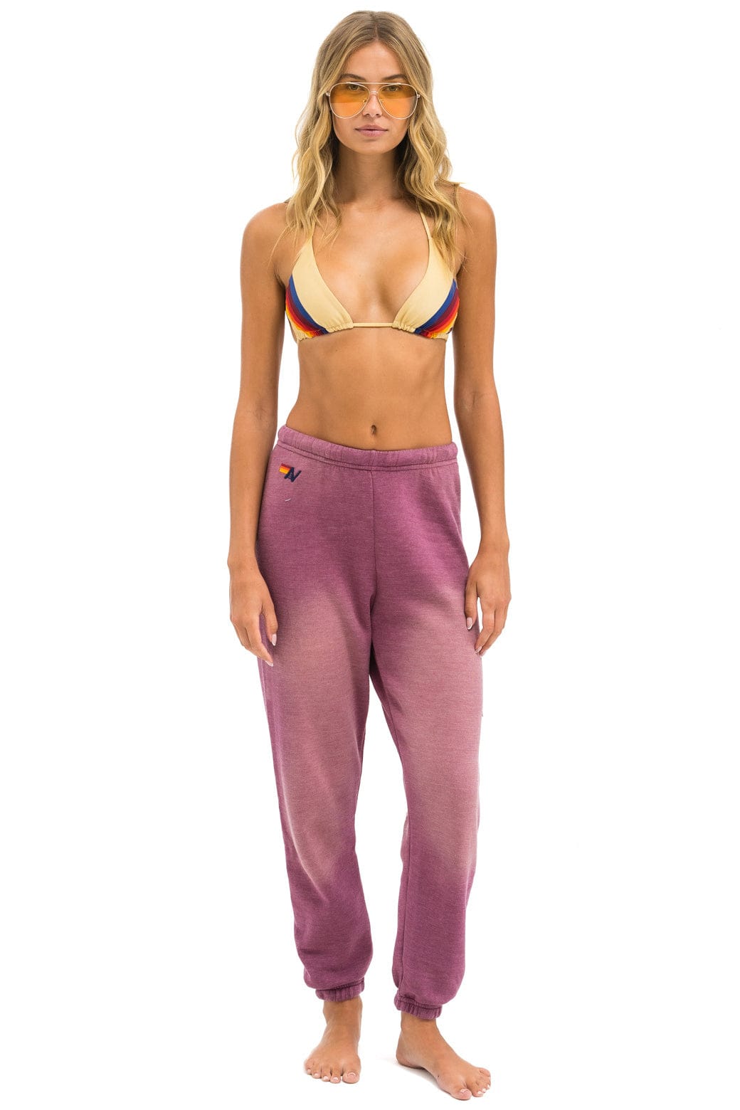 Retro BOLT STITCH SWEATPANTS - FADED BERRY