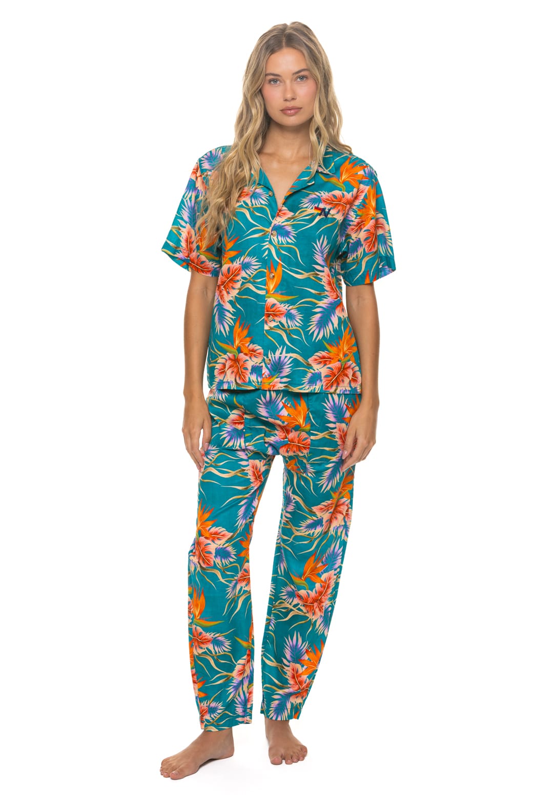 Retro UNISEX COTTON LUXE POPLIN RELAXED PANT - BLUE HAWAII
