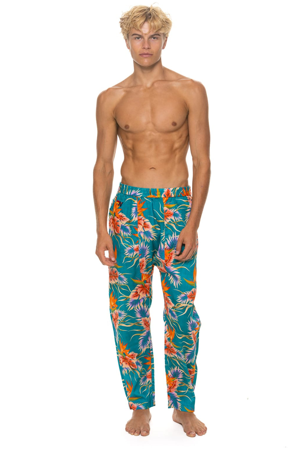 Retro UNISEX COTTON LUXE POPLIN RELAXED PANT - BLUE HAWAII