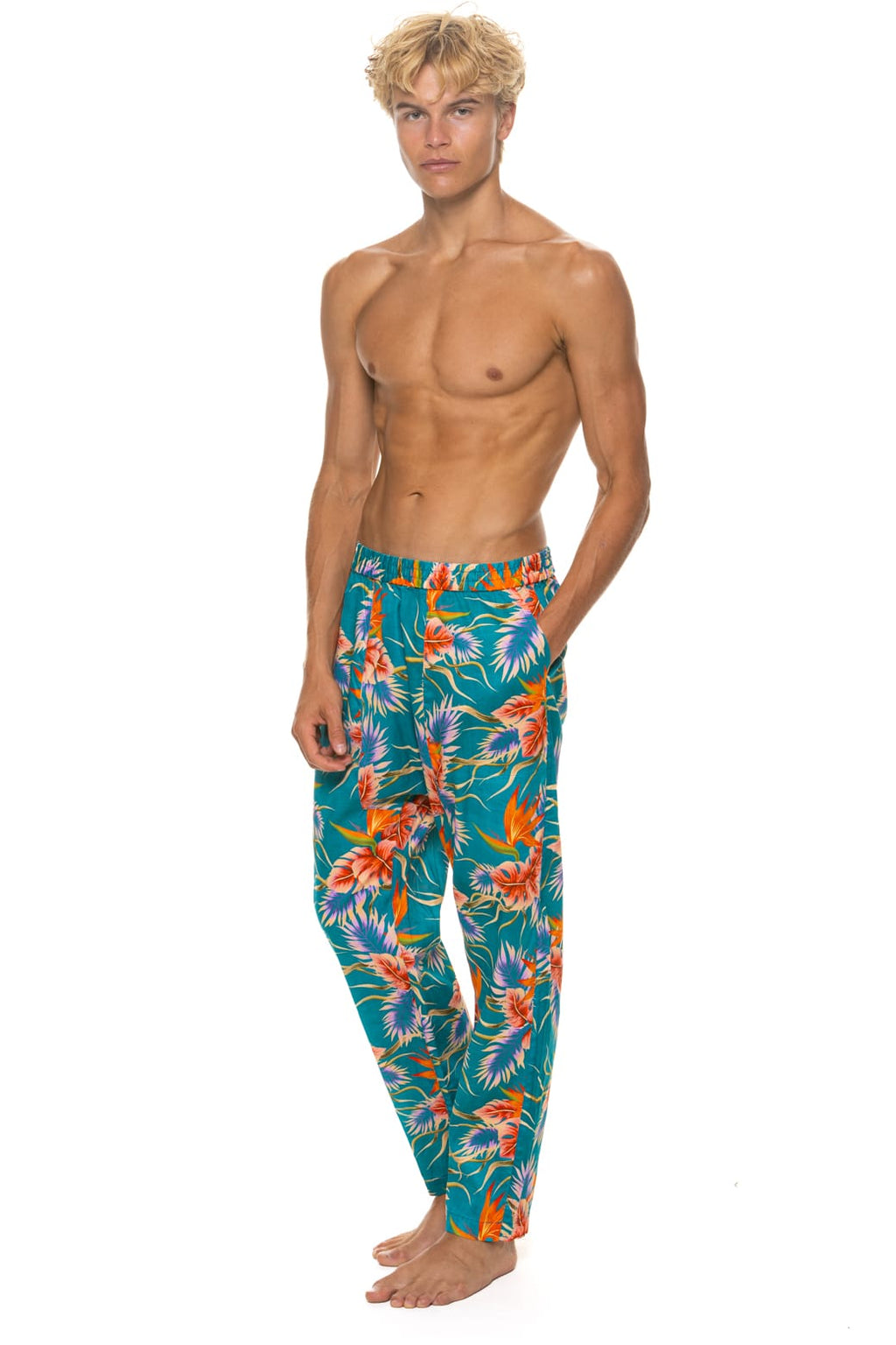 Retro UNISEX COTTON LUXE POPLIN RELAXED PANT - BLUE HAWAII