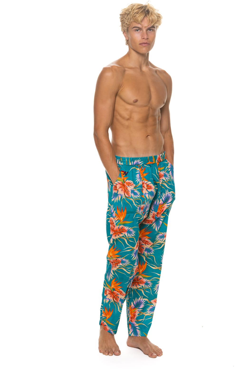 Retro UNISEX COTTON LUXE POPLIN RELAXED PANT - BLUE HAWAII