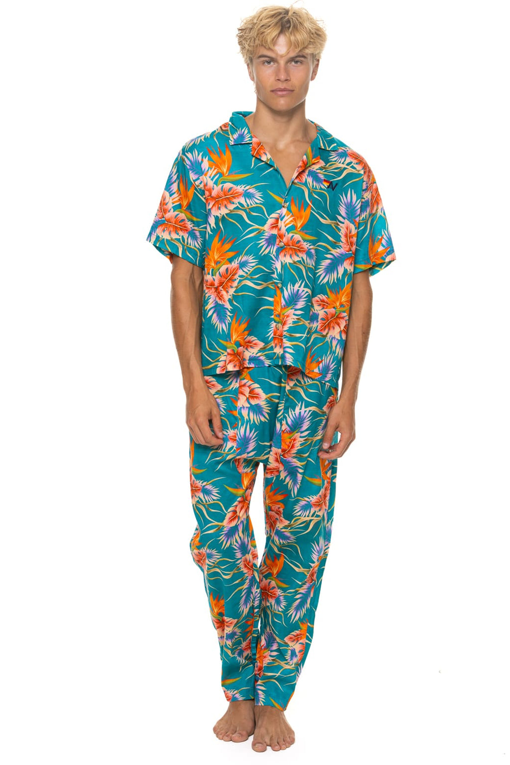Retro UNISEX COTTON LUXE POPLIN RELAXED PANT - BLUE HAWAII