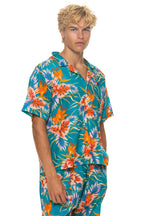 Retro UNISEX COTTON LUXE POPLIN RESORT SHIRT - BLUE HAWAII
