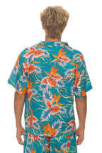 Retro UNISEX COTTON LUXE POPLIN RESORT SHIRT - BLUE HAWAII