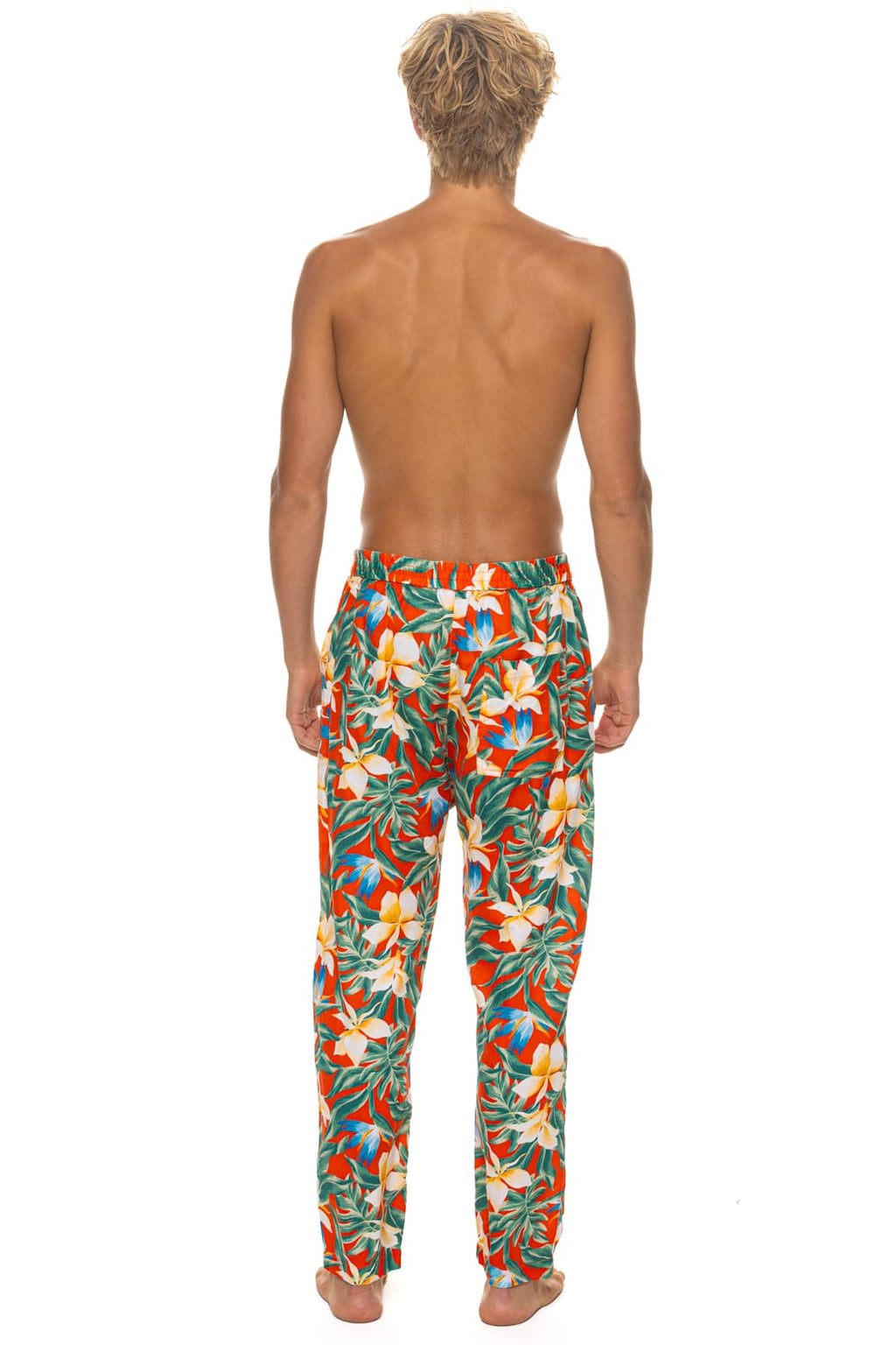 Retro UNISEX COTTON LUXE POPLIN RELAXED PANT - RED KAUAI