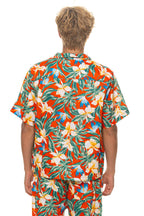 Retro UNISEX COTTON LUXE POPLIN RESORT SHIRT - RED KAUAI