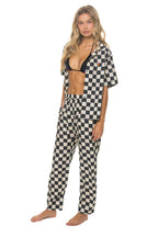 Retro UNISEX COTTON LUXE POPLIN RELAXED PANT - VINTAGE BLACK CHECKERED