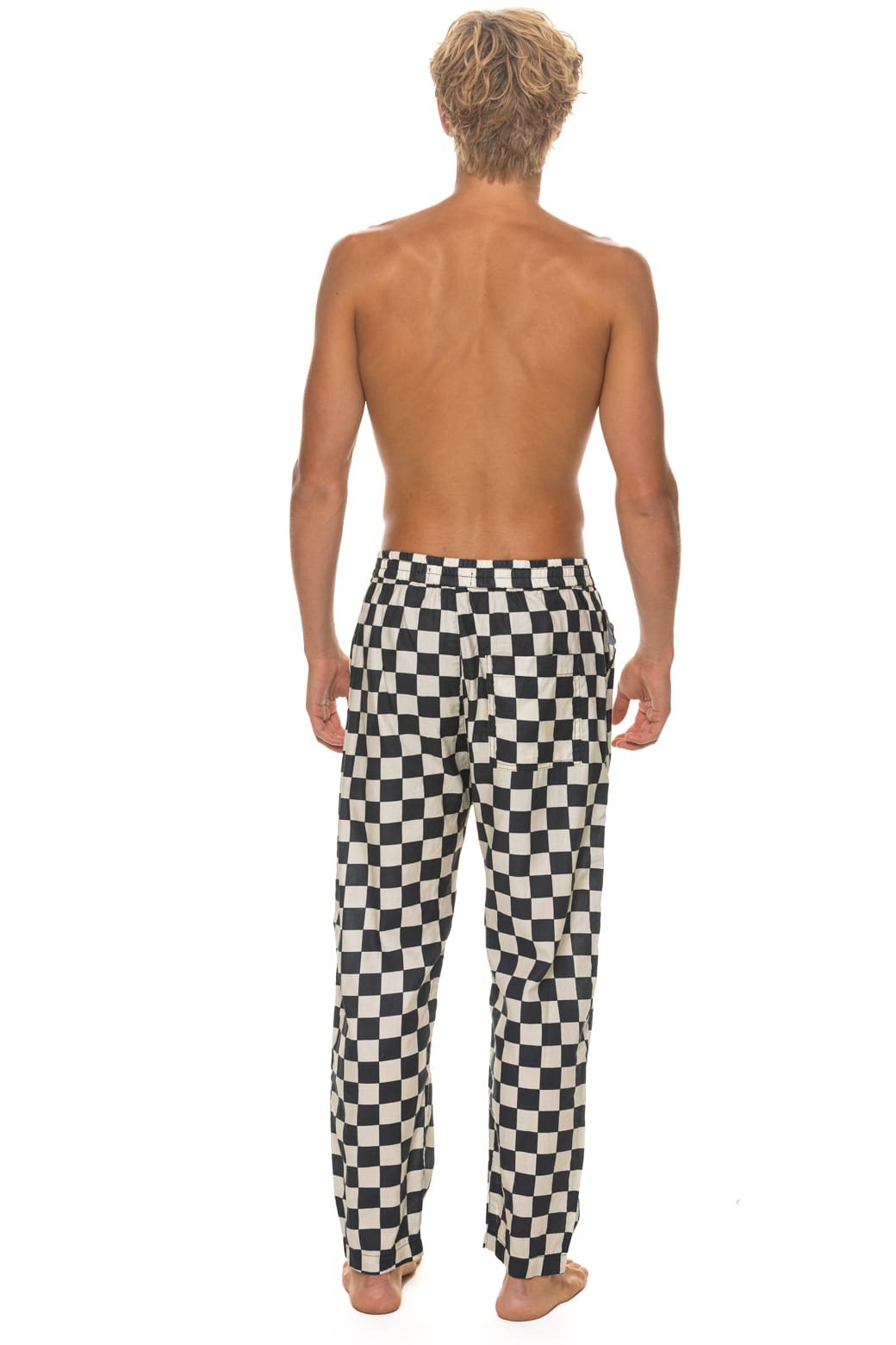 Retro UNISEX COTTON LUXE POPLIN RELAXED PANT - VINTAGE BLACK CHECKERED