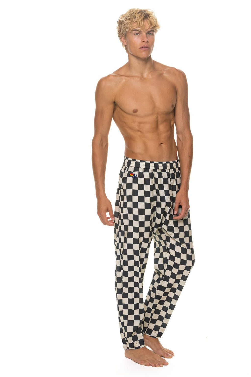 Retro UNISEX COTTON LUXE POPLIN RELAXED PANT - VINTAGE BLACK CHECKERED